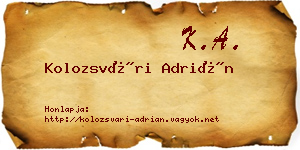 Kolozsvári Adrián névjegykártya