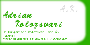 adrian kolozsvari business card