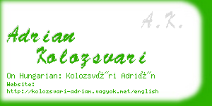 adrian kolozsvari business card